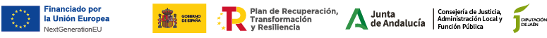 Logotipo de financiadores: UA, Gobierno de España, Junta de Andalucía y Diputación de Jaén