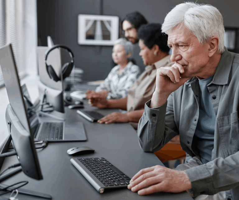 Imagen ilustrada curso Tramitación online con la administración